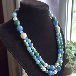 Vintage Avon 1989 South of France Beaded Layered Statement Necklace NIB